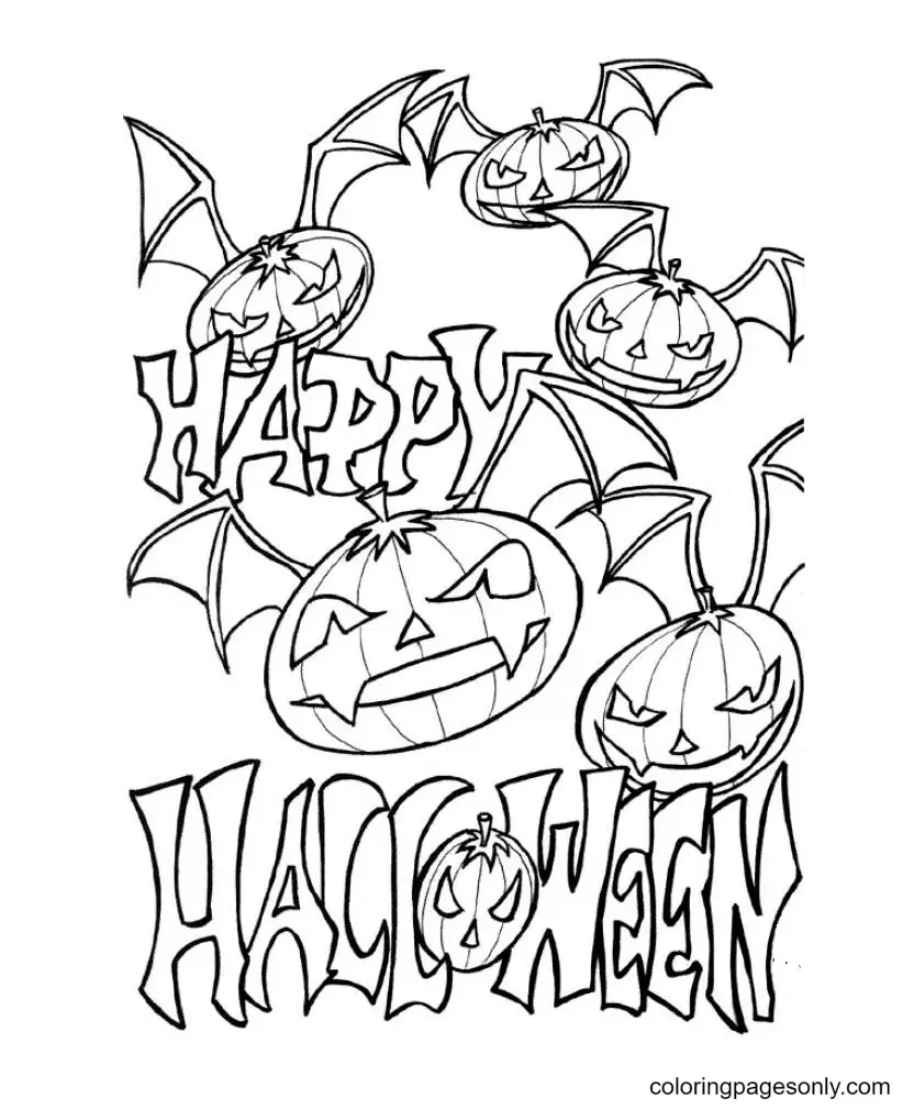 Ausmalbilder Halloween Fledermaus 1