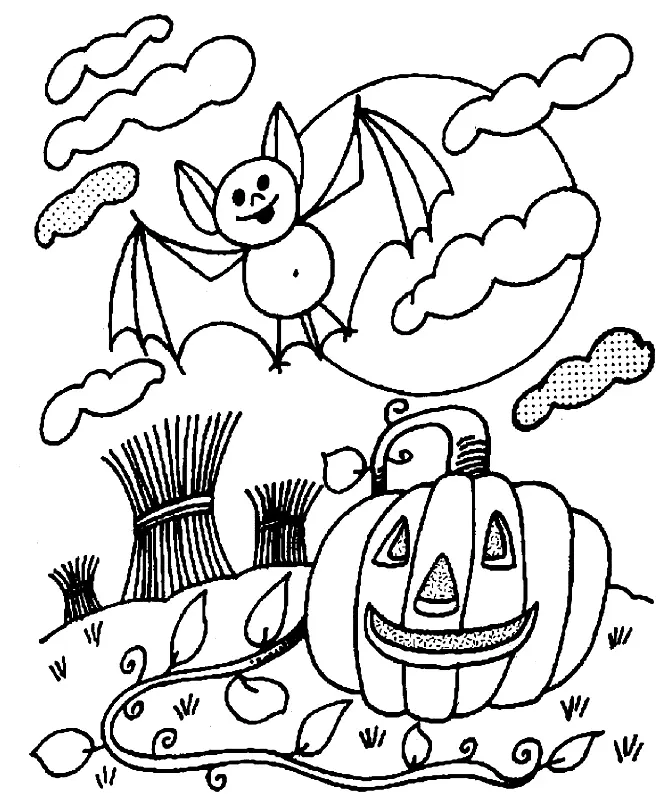 Ausmalbilder Halloween Fledermaus 5