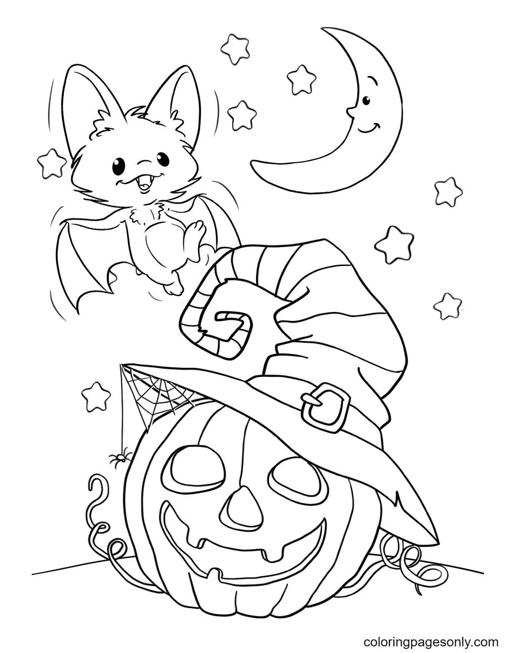 Ausmalbilder Halloween Fledermaus 9