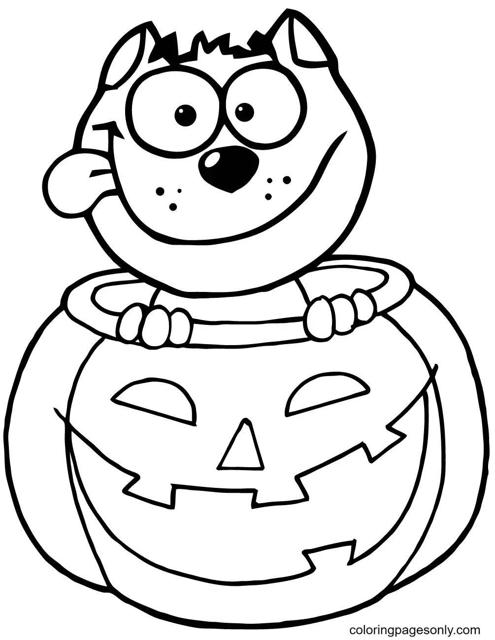 Gatos Halloween Para Colorear 4