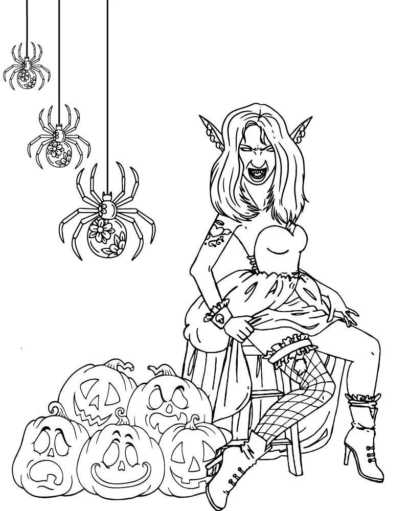Halloween para adultos Para Colorir 26