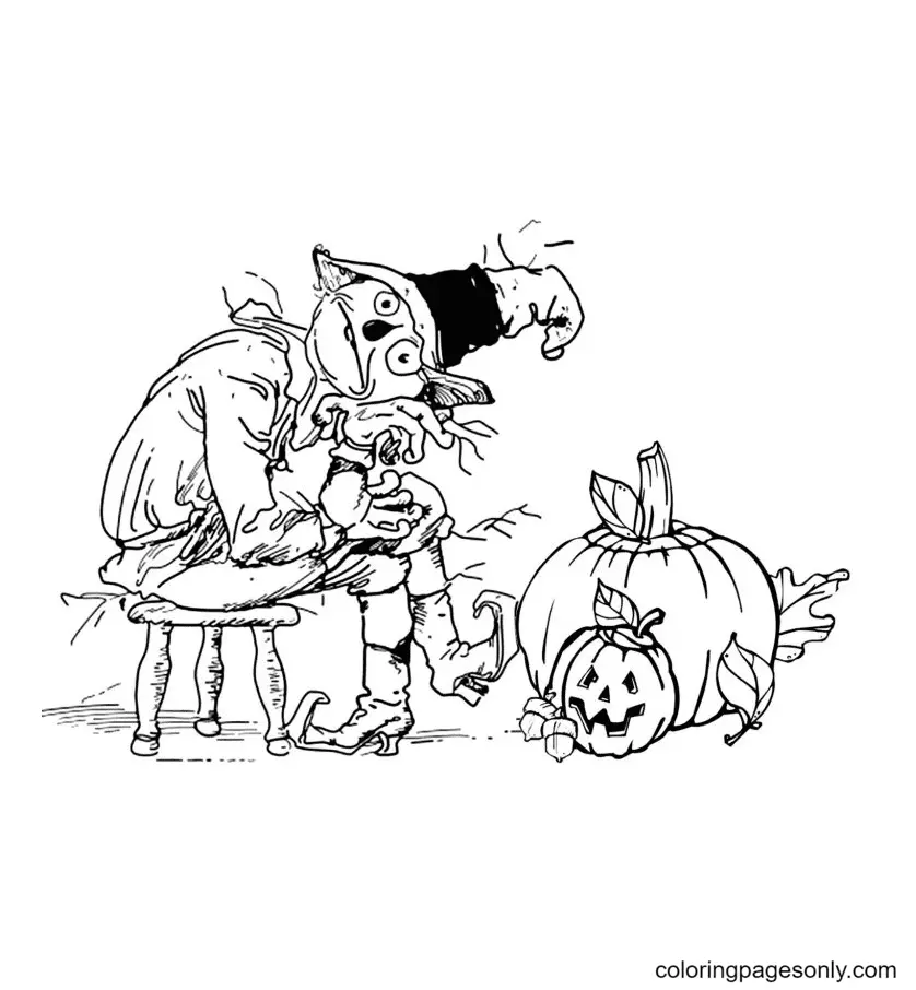 Ausmalbilder Halloween Kürbis 84