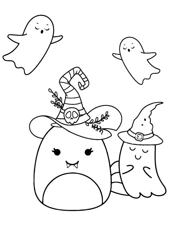 Halloween Squishmallow Coloring Pages 1