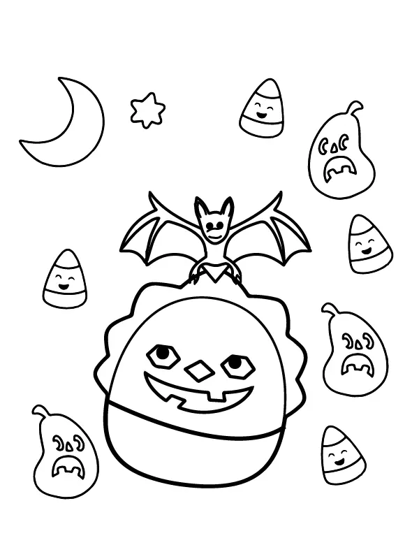Desenhos de Squishmallow de Halloween Para Colorir 6