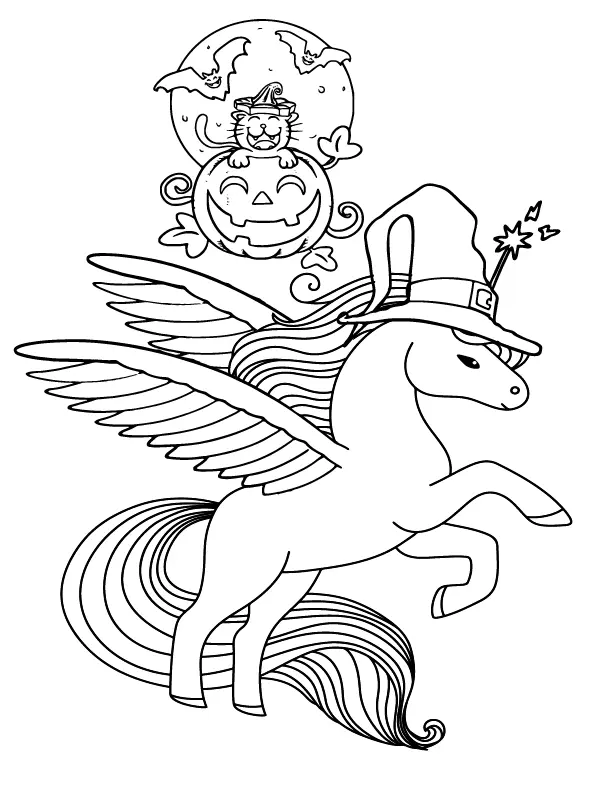 Desenhos de Unicornio de Halloween Para Colorir 10