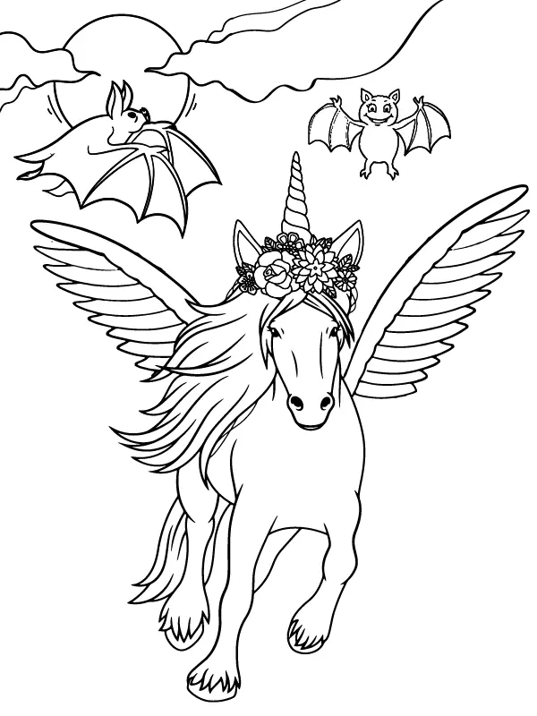 Desenhos de Unicornio de Halloween Para Colorir 11