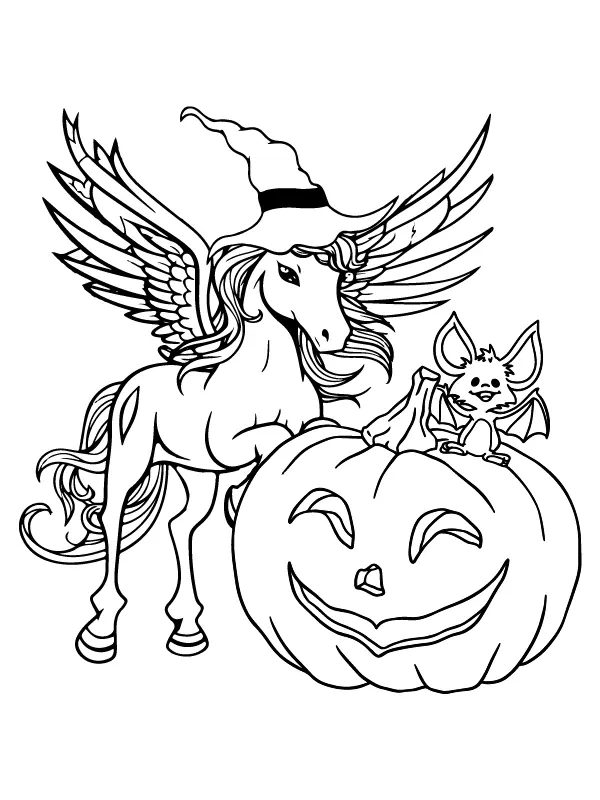 Desenhos de Unicornio de Halloween Para Colorir 7