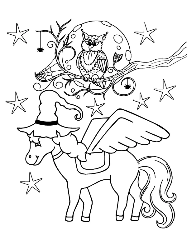 Desenhos de Unicornio de Halloween Para Colorir 9