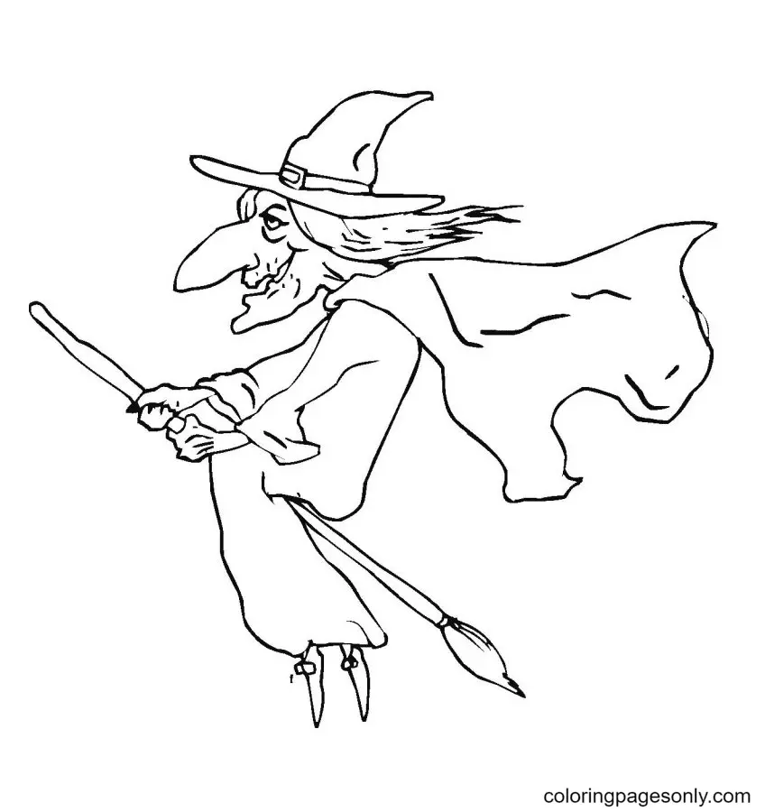 Ausmalbilder Halloween Hexe 60