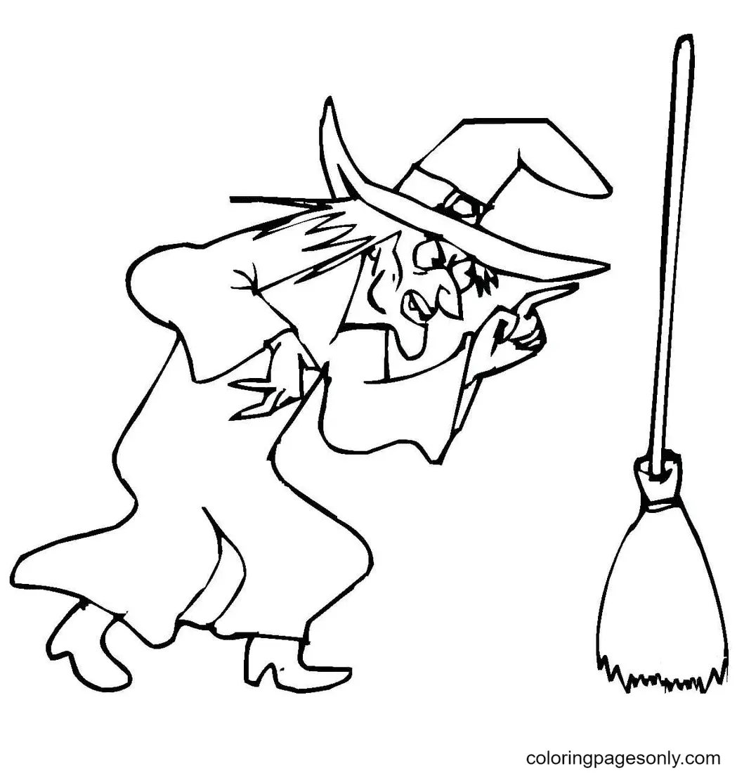 Ausmalbilder Halloween Hexe 76