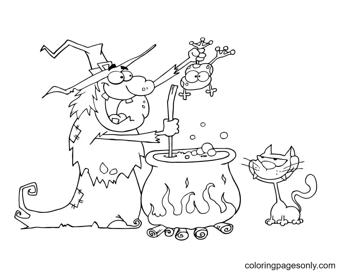 Ausmalbilder Halloween Hexe 98