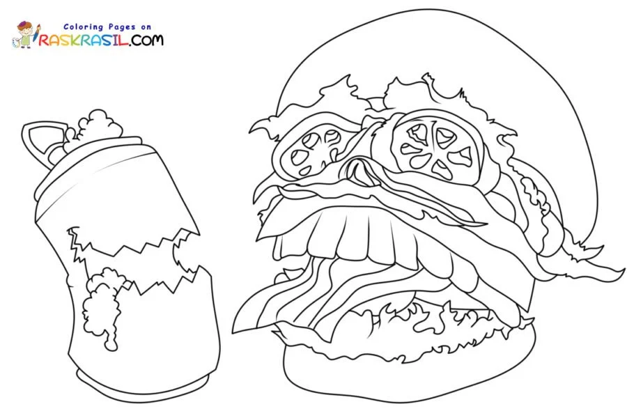 Hamburger Coloring Pages 60
