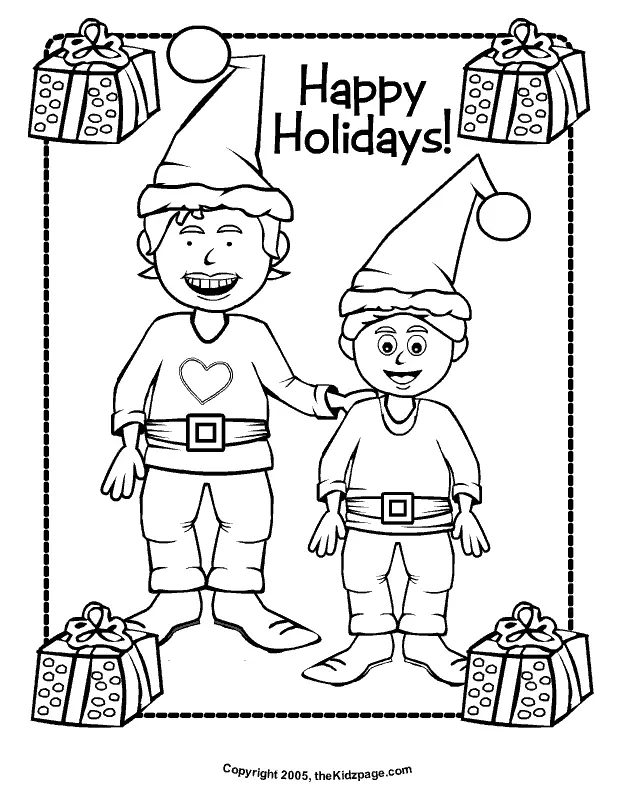 Happy Holidays Coloring Pages 2