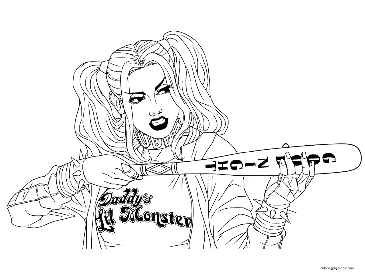 Harley Quinn Coloring Pages 1
