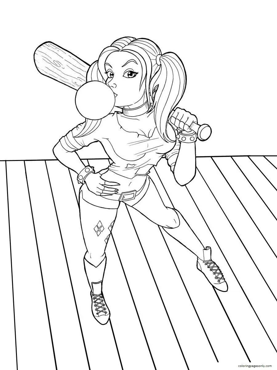 Harley Quinn Coloring Pages 14