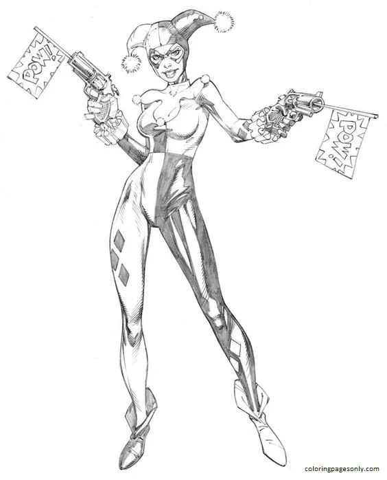 Harley Quinn Para Colorear 15