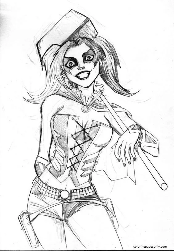 Harley Quinn Coloring Pages 25