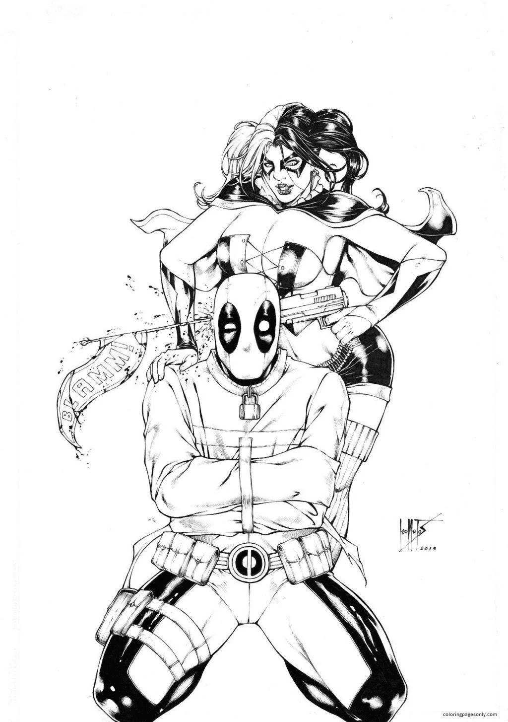 Harley Quinn Coloring Pages 36