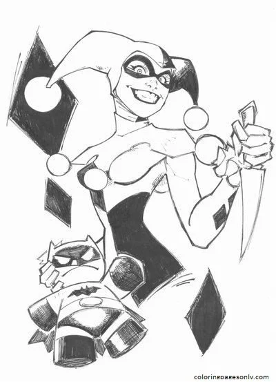 Harley Quinn Para Colorear 39