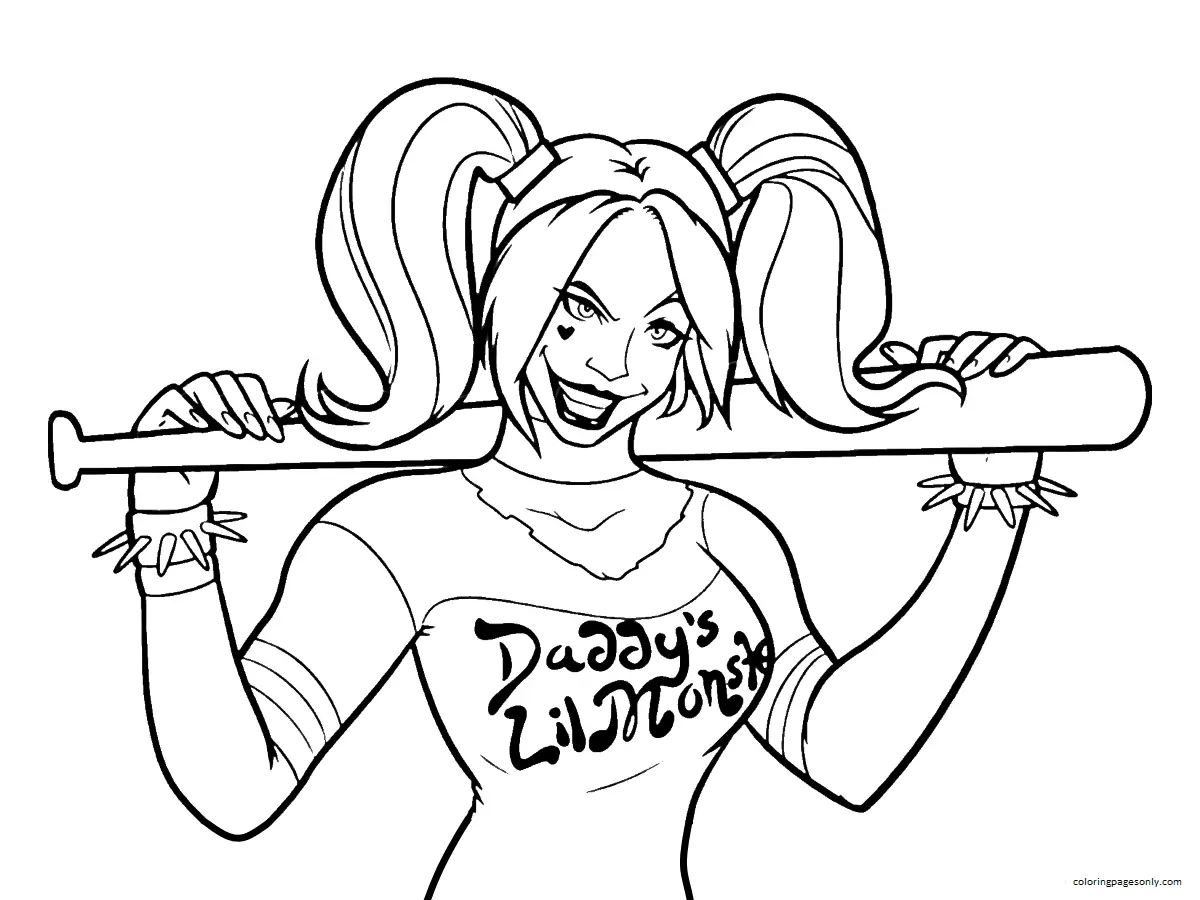 Harley Quinn Para Colorear 4