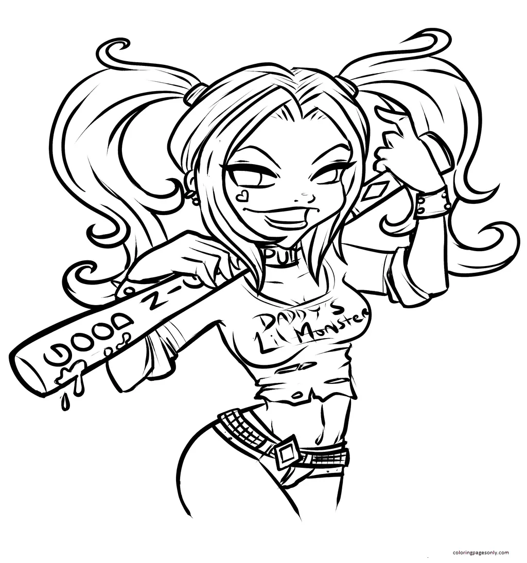 Harley Quinn Para Colorear 5