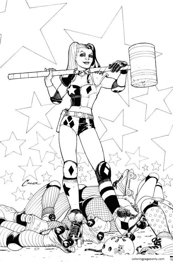 Harley Quinn Para Colorear 7