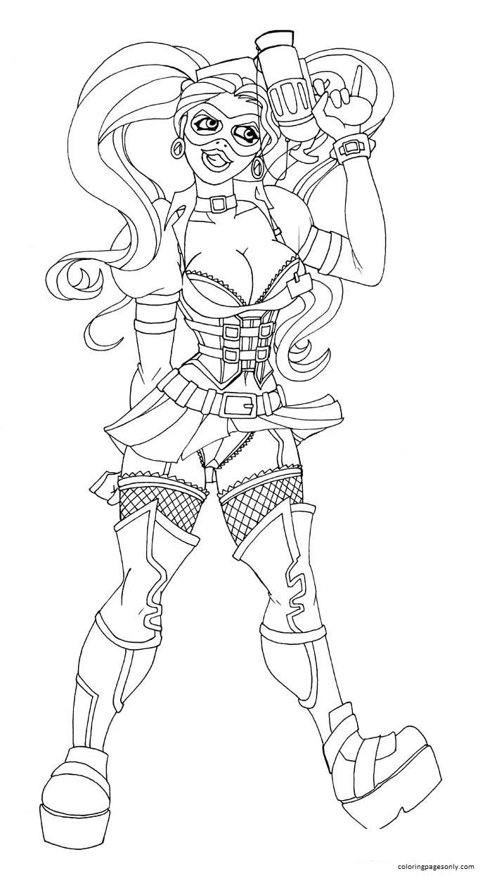Harley Quinn Para Colorear 8