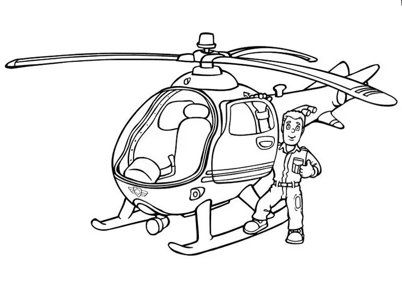 Helicopter Coloring Pages 6