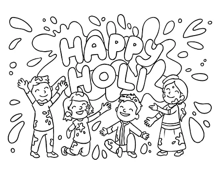 Holi Coloring Pages 1