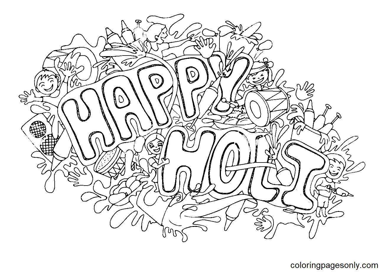 Desenhos de Holi Coloring Pages 10