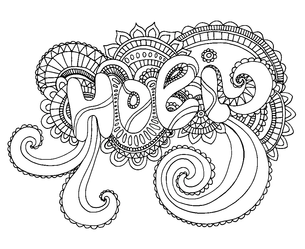 Holi Coloring Pages 18