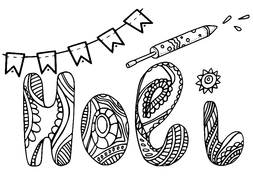 Holi Coloring Pages 21