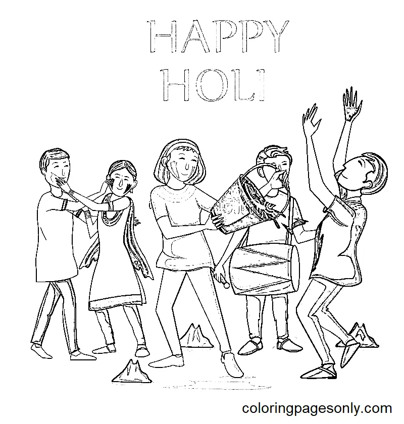 Desenhos de Holi Coloring Pages 22