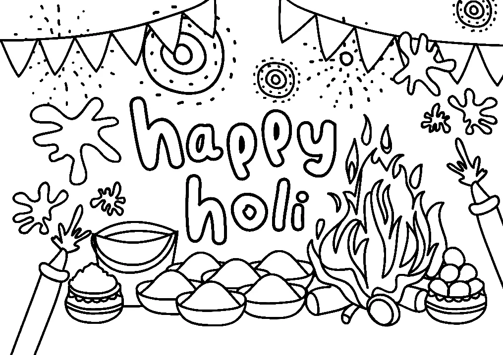 Desenhos de Holi Coloring Pages 3