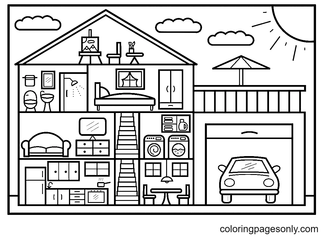 Haus Ausmalbilder 1