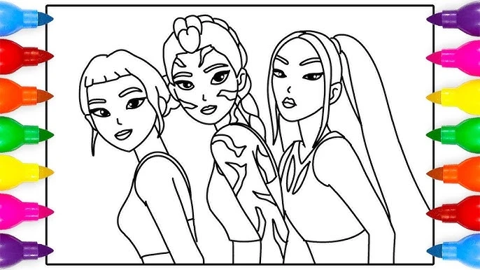 Huntrix Para Colorear 12