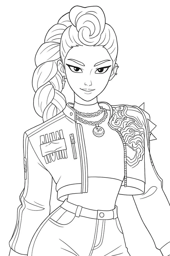 Huntrix Para Colorear 13