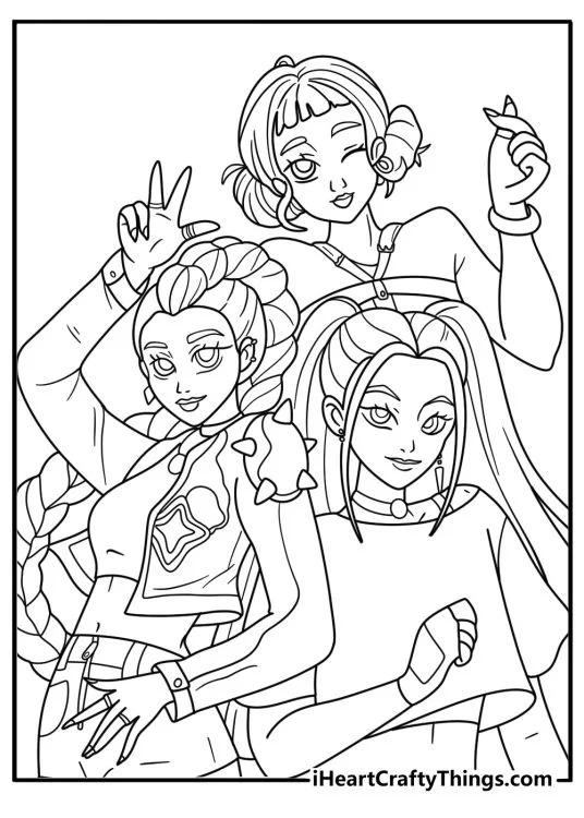 Huntrix Para Colorear 5