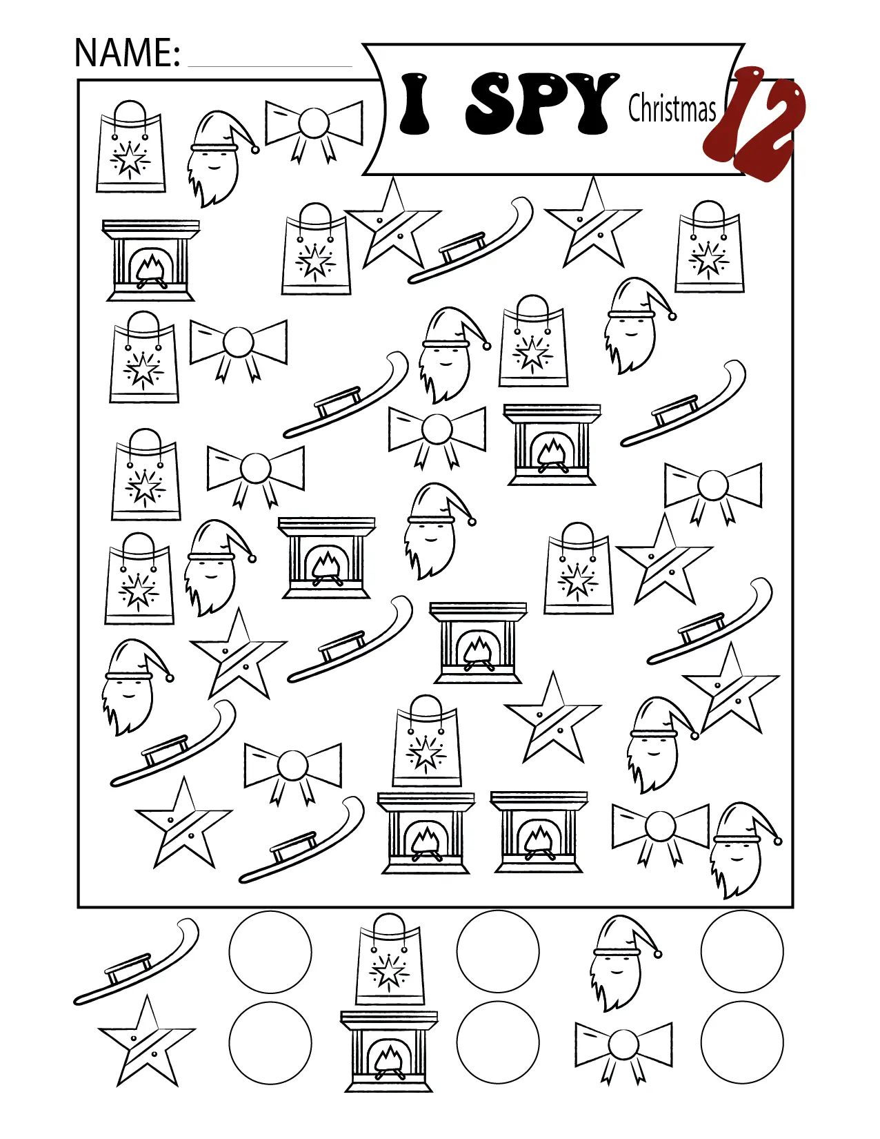 Ich-spy Weihnachts-Ausmalbilder 4