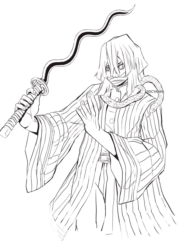 Iguro Obanai Ausmalbilder 14