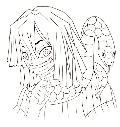 Iguro Obanai Ausmalbilder 5