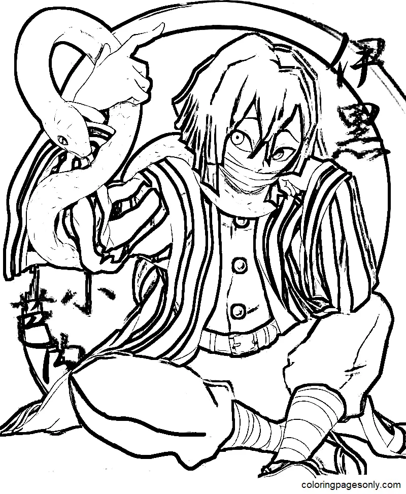 Iguro Obanai Ausmalbilder 7