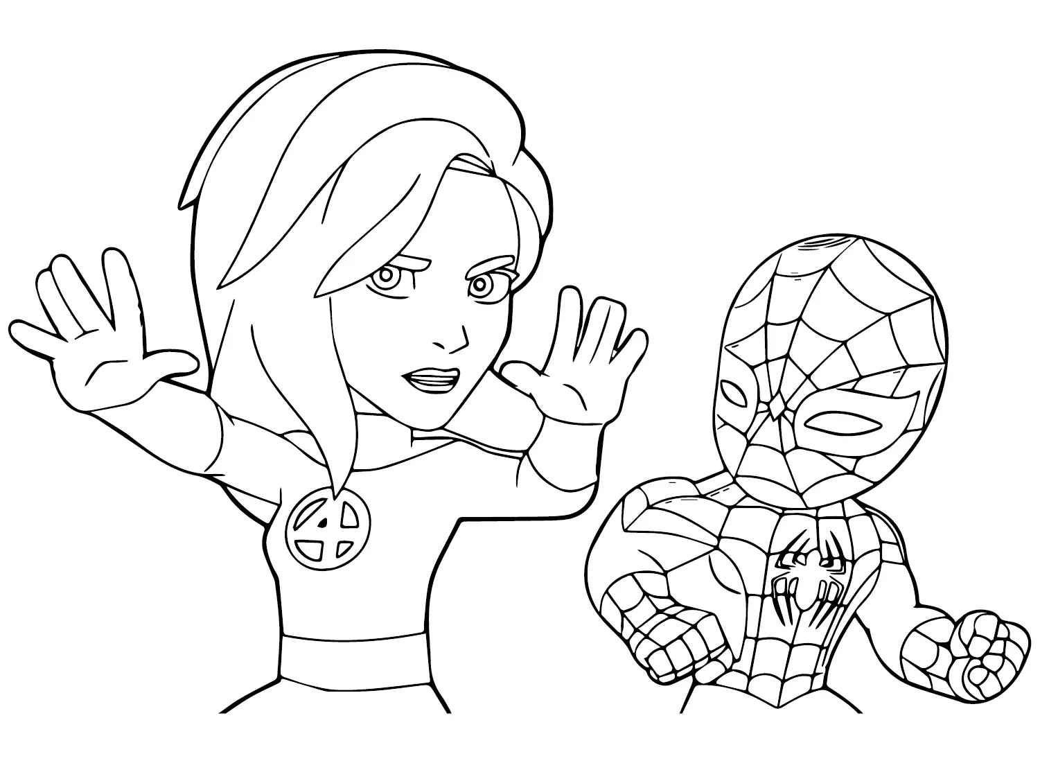Mujer Invisible Para Colorear 5