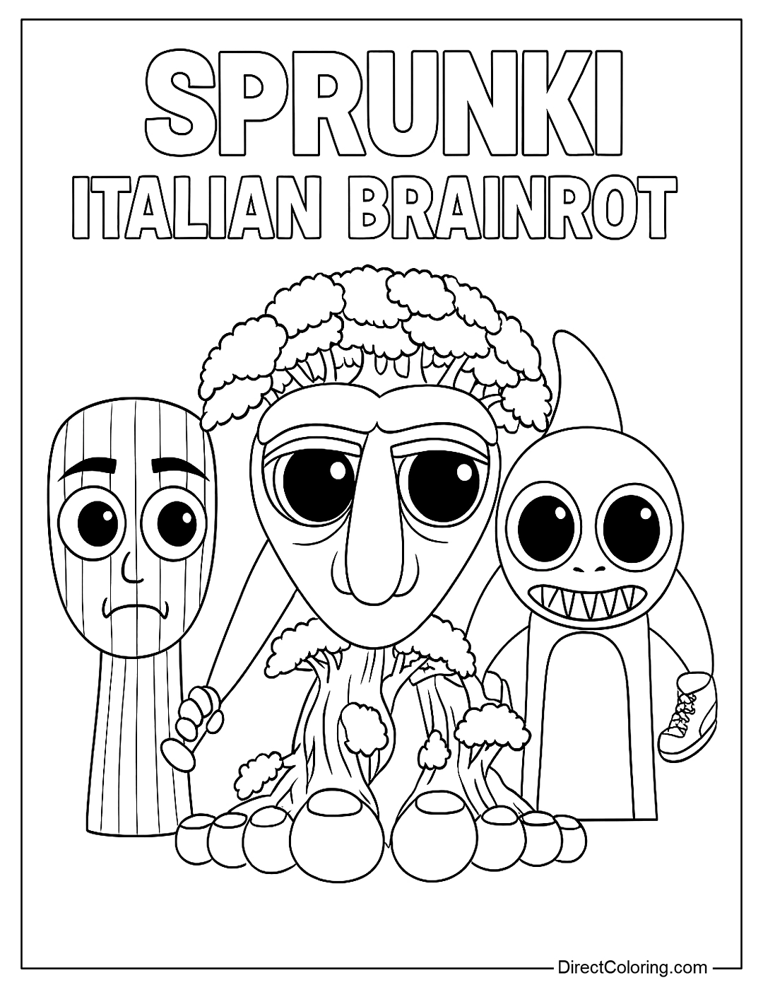 Italian Brainrot para Colorear 10