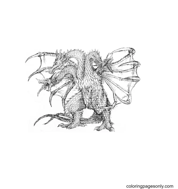 King Ghidorah Ausmalbilder