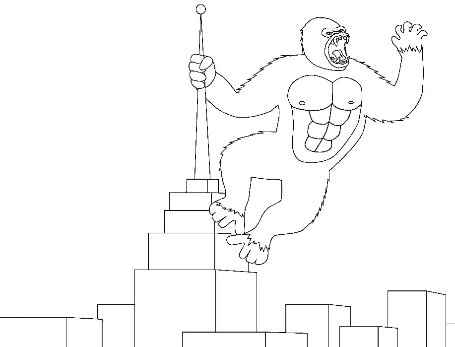 King Kong Para Colorear 9
