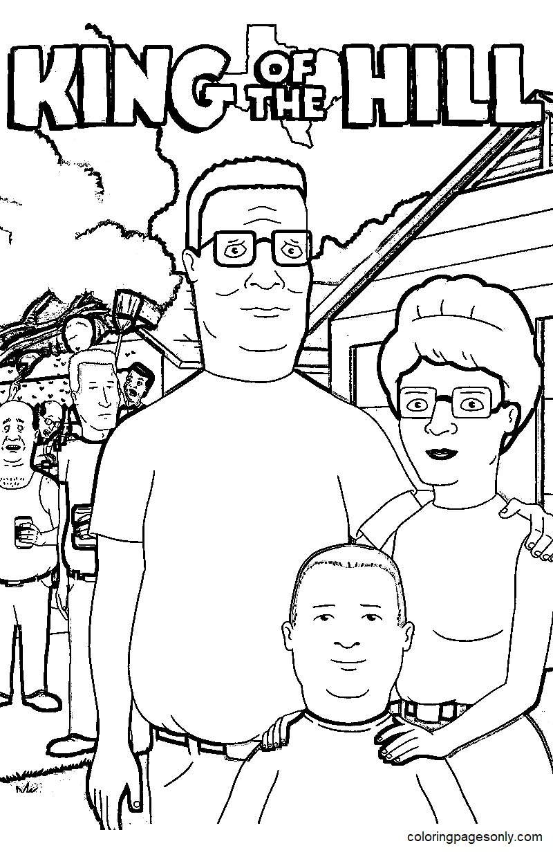 Desenhos de Rei da Colina Para Colorir 1