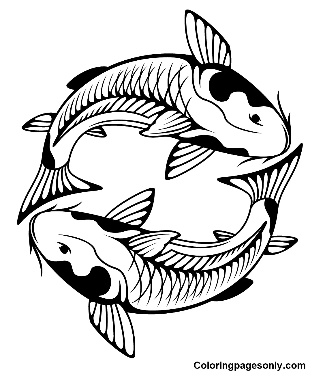 Koi Fish Coloring Pages 1