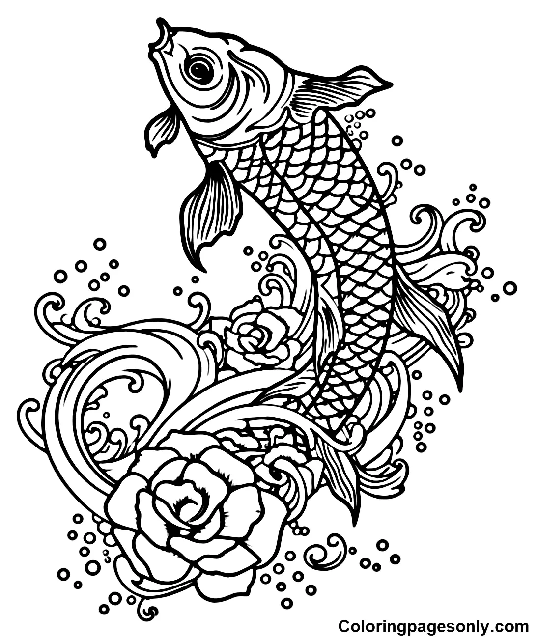 Koi Fish Coloring Pages 12