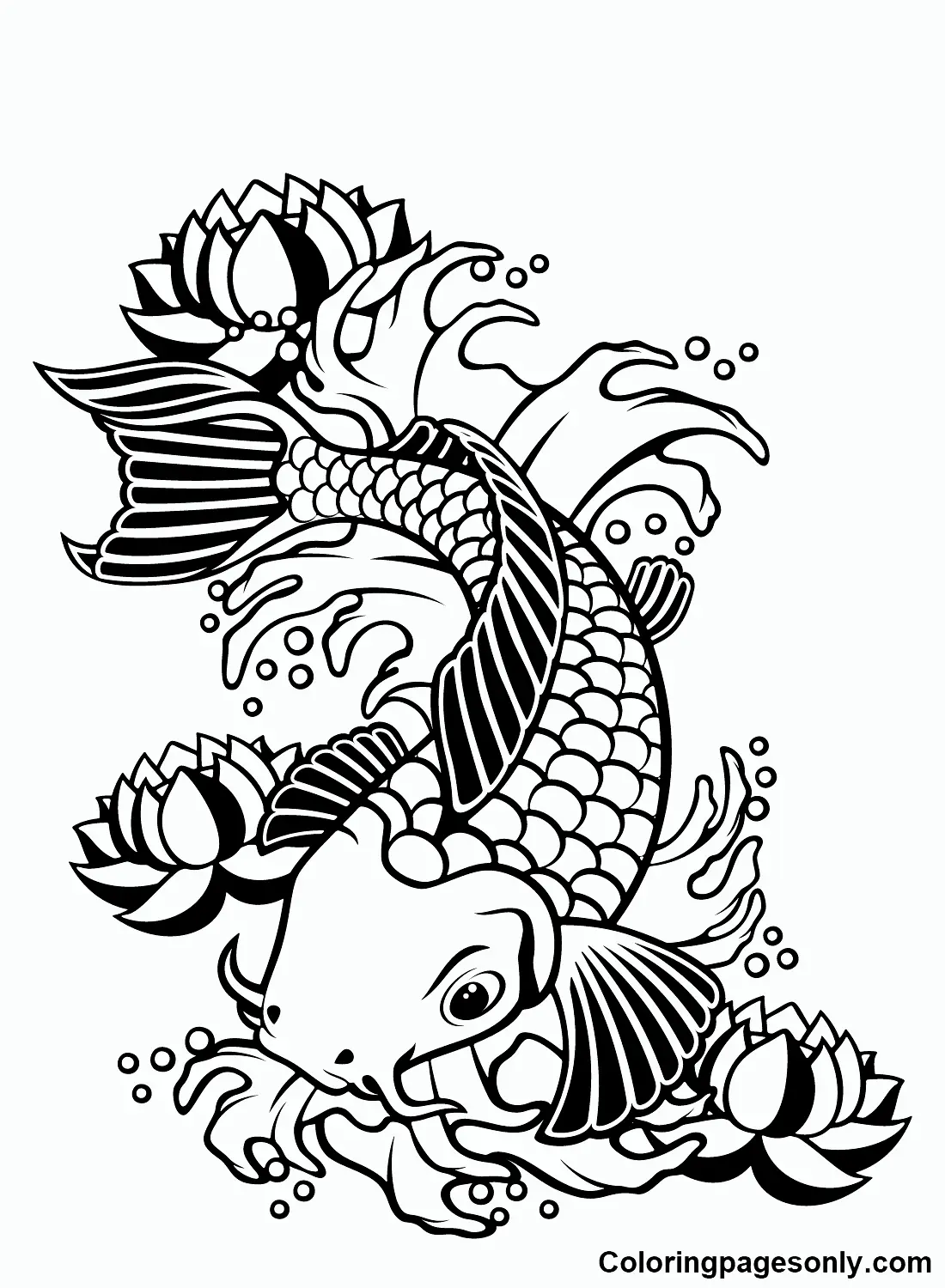 Koi Fish Coloring Pages 20
